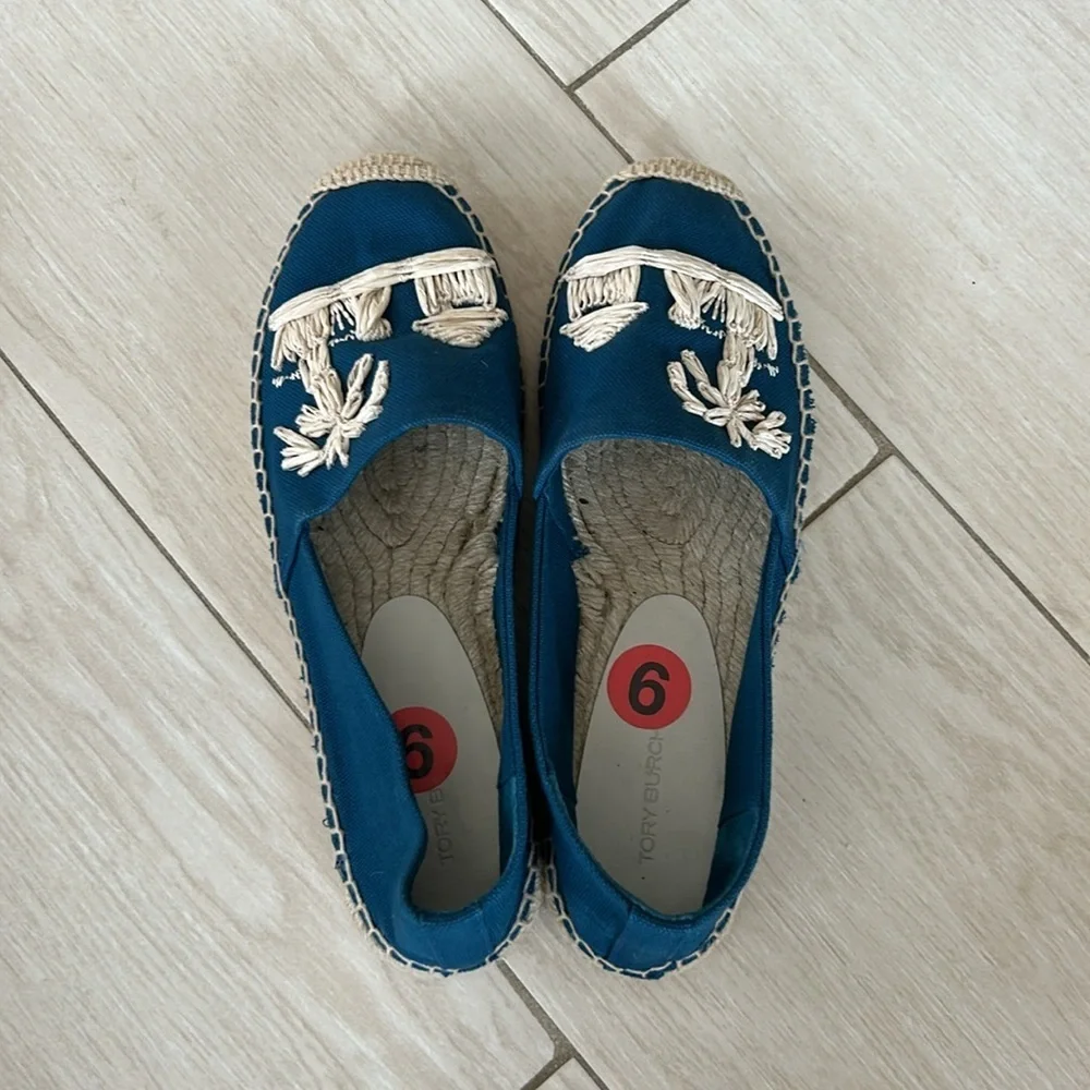 Tory Burch palm tree canvas espadrilles